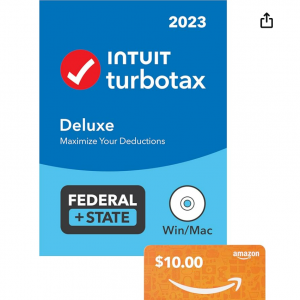 TurboTax Deluxe + State 2023 [Download] + $10 Amazon Gift Card only $54.99 @ Amazon