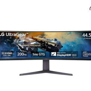 Amazon - LG 45GR65DC-B 45" Ultragear QHD 曲麵電競顯示器，75折