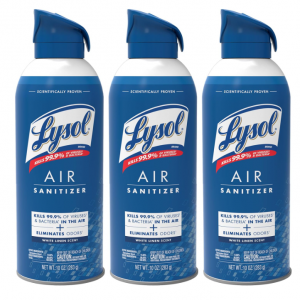 Lysol Air Sanitizer Spray, White Linen Scent, 10 Fl. Oz (Pack of 3) @ Amazon