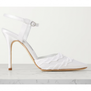 MANOLO BLAHNIK Ayma 105 grosgrain-trimmed satin pumps