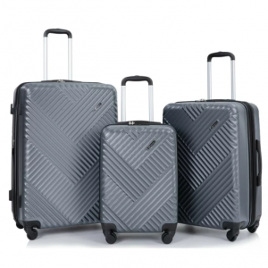 Travelhouse 3 Piece Hardside Luggage Set Hardshell Expandable Lightweight Suitcase @ Walmart
