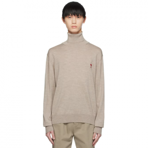 AMI PARIS Tan Ami de Cœur Turtleneck