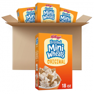 Kellogg's Frosted Mini-Wheats Cold Breakfast Cereal, Original (4 Boxes) @ Amazon