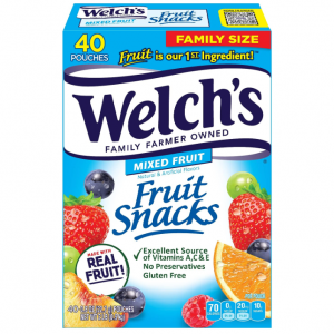 Welch's Fruit Snacks, Mixed Fruit, 0.8 oz Individual Single Serve Bags 40 Count @ Amazon
