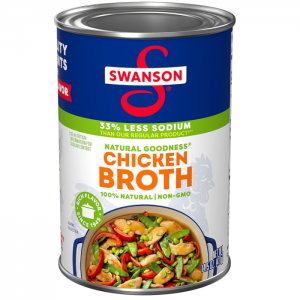 Swanson Natural Goodness 33% Less Sodium Chicken Broth, 14.5 oz Can @ Amazon