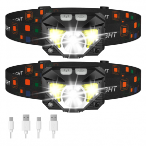 LHKNL 1200流明超亮 LED 可充电头灯，2个装 @Amazon