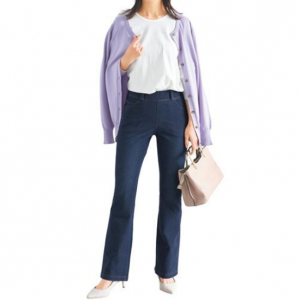 【ぽっちゃりさんサイズ】クルーネックカーディガン(抗菌防臭・綿100%)