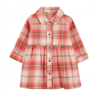 50% Off Plaid Button Front Shirtdress @ Carter's l OshKosh Canada