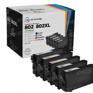 4inkjets - Epson 802 / 802XL 替換裝墨盒，5件套，現價$62.95 