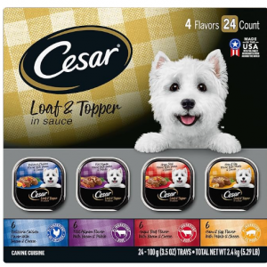 CESAR Adult Wet Dog Food, Variety Pack, 3.5 oz. Easy Peel Trays, (Pack of 24)