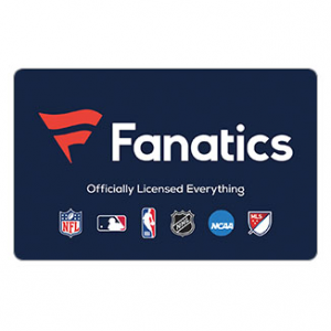 eGifter $85買麵值$100Fanatics禮品卡 NFL, MLB, NBA, NHL, NCAA等球衣官方合作商店
