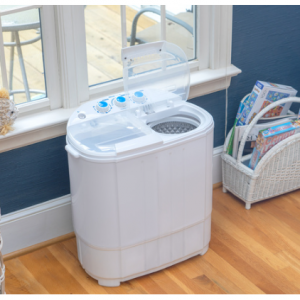 Deco Gear Compact Twin Tub Washing Machine, Agitation Wash and Spin Dry, Portable Design @ Buydig