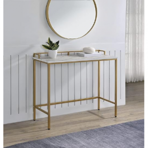 OSP Home Furnishings Brighton Console Table, Mosaic Top and Gold Metal Frame @ Amazon