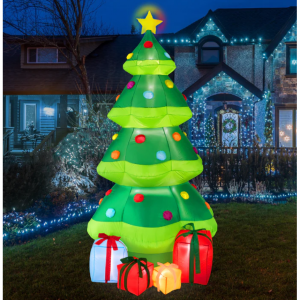 Inflatable Christmas Tree Outdoor Blow Up Decor w/ 10 LED Lights - 10ft @ Best Choice Products