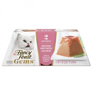 Purina Fancy Feast Gems Mousse Pate with Salmon and Halo of Savory Gravy Cat Food -(8) 4 oz. Boxes
