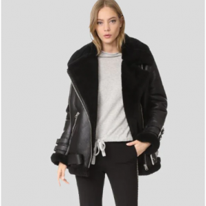 NYC Leather Jacket Catalina Black 加绒夹克