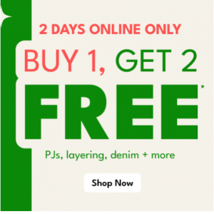 B1G2 Free on PJs, Denim, Layers & More @ Carter's 