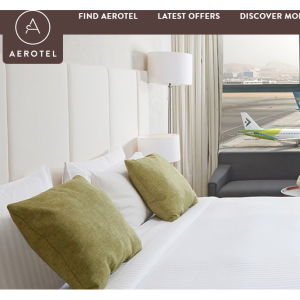 Enjoy 45% off best available rates for stays @Aerotel