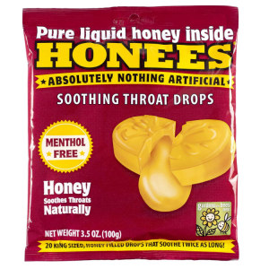 白菜价：Honees 蜂蜜止咳润喉糖 20粒独立包装 3种口味可选 @ Amazon