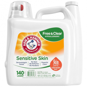 Arm & Hammer Sensitive Skin Free & Clear, 140 Loads Liquid Laundry Detergent, 140 Fl oz @ Amazon