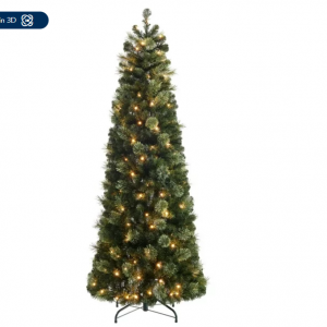 Walmart - Holiday Time 6 英尺预亮 LED Bethel Pine 人造圣诞树，直降$45