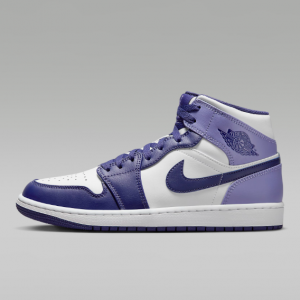 Nike官網 Air Jordan 1 男士中幫板鞋特惠 紫白配色