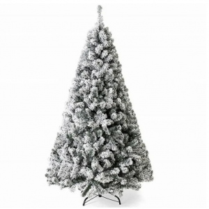 $100 off Gymax 7.5ft Snow Flocked Hinged Artificial Christmas Tree Unlit Holiday Decor @Walmart