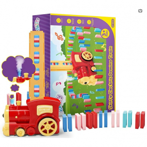 Skirfy 160PCS Domino Train Set - Automatic Running, Steam and Light Effects, $11.99 @ Amazon