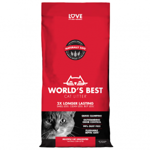 World's Best 原创系列无味多玉米猫砂，28 磅