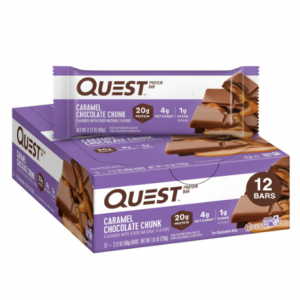 Quest Nutrition Caramel Chocolate Chunk Protein Bars, 12 Count (Pack of 1) @ Amazon