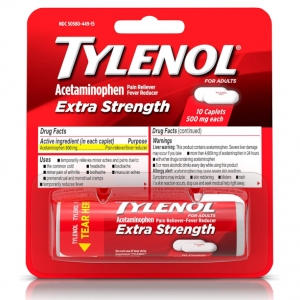 Tylenol Extra Strength Caplets with 500 mg Acetaminophen, Pain Reliever & Fever Reducer, 10 ct