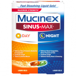 Mucinex Sinus-Max Max Strength Day & Night Liquid Gels (24ct) Relieves Sinus Pressure and Congesti