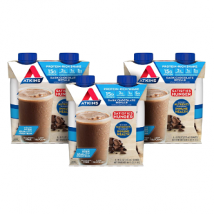 Atkins Dark Chocolate Royale Protein Shake, 15g Protein, 12 Count @ Amazon