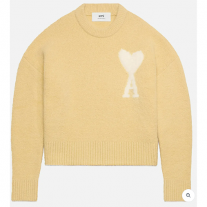 AMI de Coeur 爱心logo驼绒羊毛毛衣