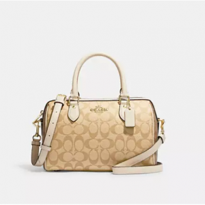 Coach Rowan Satchel In Blocked Signature Canvas