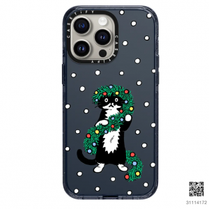 iPhone 15 Pro Max手機殼——聖誕貓圖案