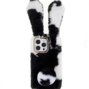 iPhone 14 Pro Max case - Anti-fall Soft Handmade Fluffy Furry Bunny for $2.58 @TVCMall 