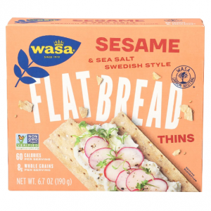 Wasa Flatbread Thins Crackers, Sesame and Sea Salt, 6.7 Ounce @ Amazon