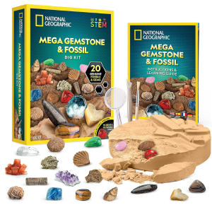 54% Off NATIONAL GEOGRAPHIC Mega Fossil and Gemstone Dig Kit @ Amazon
