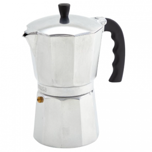 IMUSA USA B120-42V Aluminum Espresso Stovetop Coffeemaker 3-Cup, Silver @ Amazon