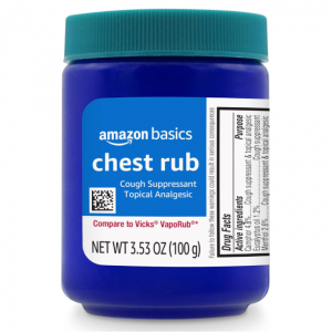 Amazon Basics Chest Rub Cough Suppressant and Topical Analgesic Ointment, 3.53 Ounce @ Amazon