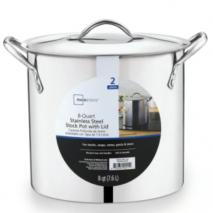 Mainstays 8-Qt Stainless Steel Stock Pot with Metal Lid @ Walmart