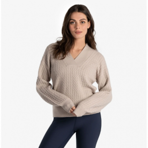 Camille V-Neck Sweater - Abalone Heather V领套头毛衣