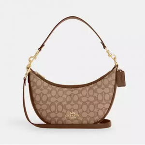 58% Off Coach Aria Shoulder Bag In Signature Jacquard @ Coach Outlet	