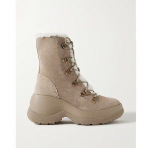 MONCLER Resile Trek 人造皮草边饰绒面革踝靴