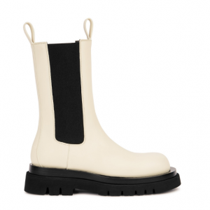 BOTTEGA VENETA Lug off-white leather Chelsea boots