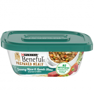 Purina Beneful Wet Dog Food High Protein Prepared Meals, Savory Rice and Lamb Stew, 10 oz Tubs 