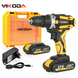 YIKODA 12/16.8/21V Cordless Drill Rechargeable Electric Screwdriver Lithium Battery Household Mult