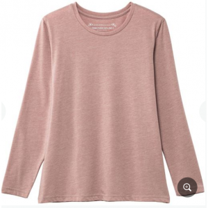 シンプルクルーネックTシャツ(長袖)(洗濯機OK)