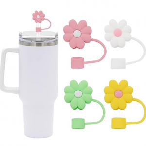 CXLL 防塵防汙小花吸管蓋4隻 適配Stanley @ Amazon